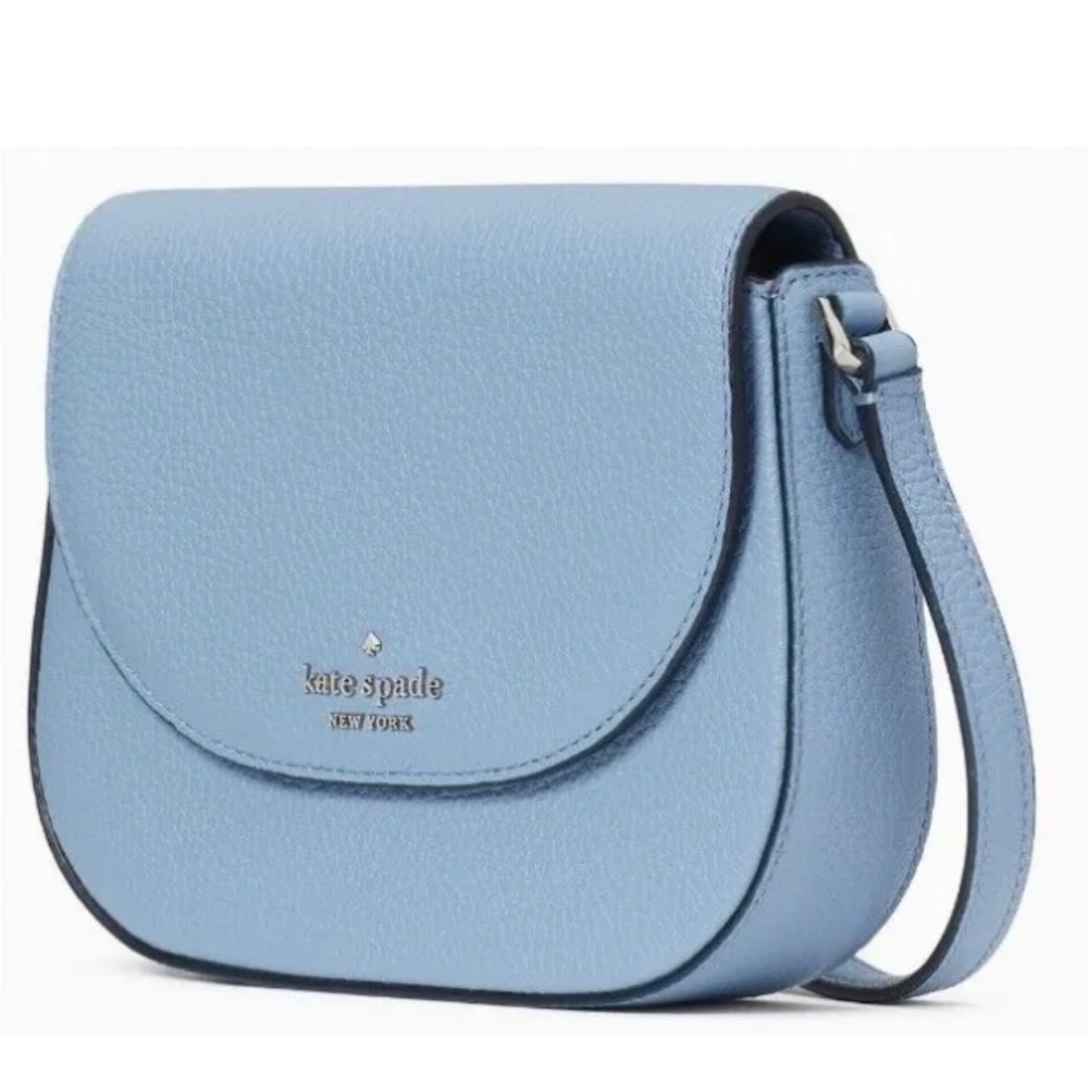 Kate Spade Leila Mini Flap Crossbody Blue Leather WLR00396 NWT Morning Sky FS